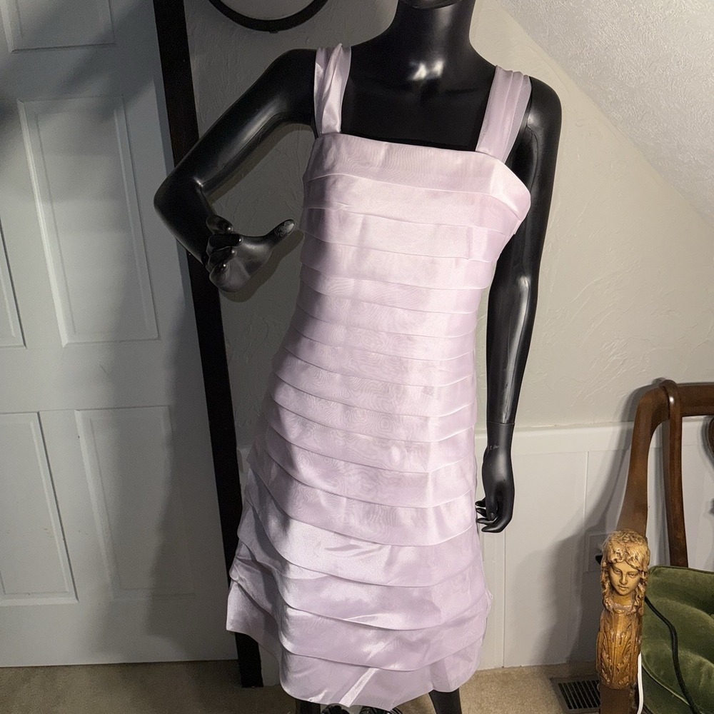 Vintage A. Sung Lilac Shutter Pleat ALine Dress Coquette Sleeveless Formal Sz 10